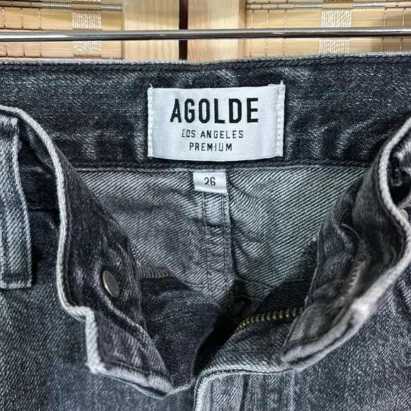 Agolde Jeanette Denim Mini Skirt Grey Size 26 - Picture 5 of 6